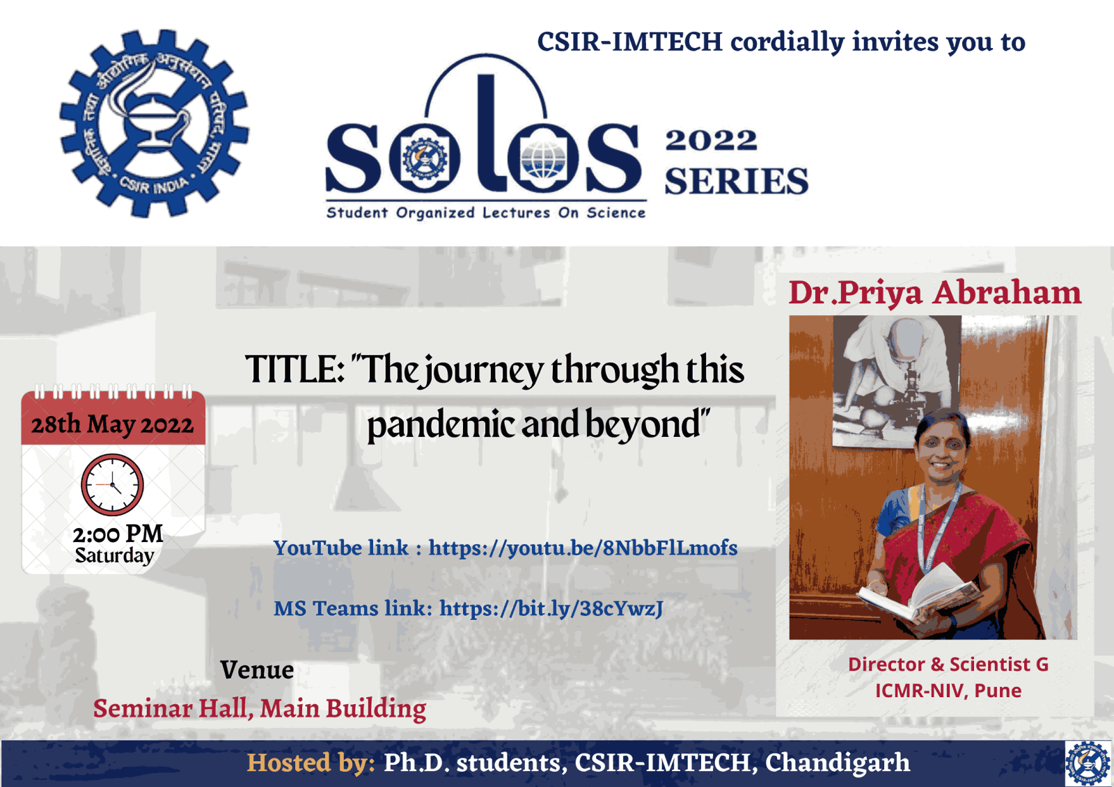 Student Organized Lectures On Science (SOLOS) 2022 Series