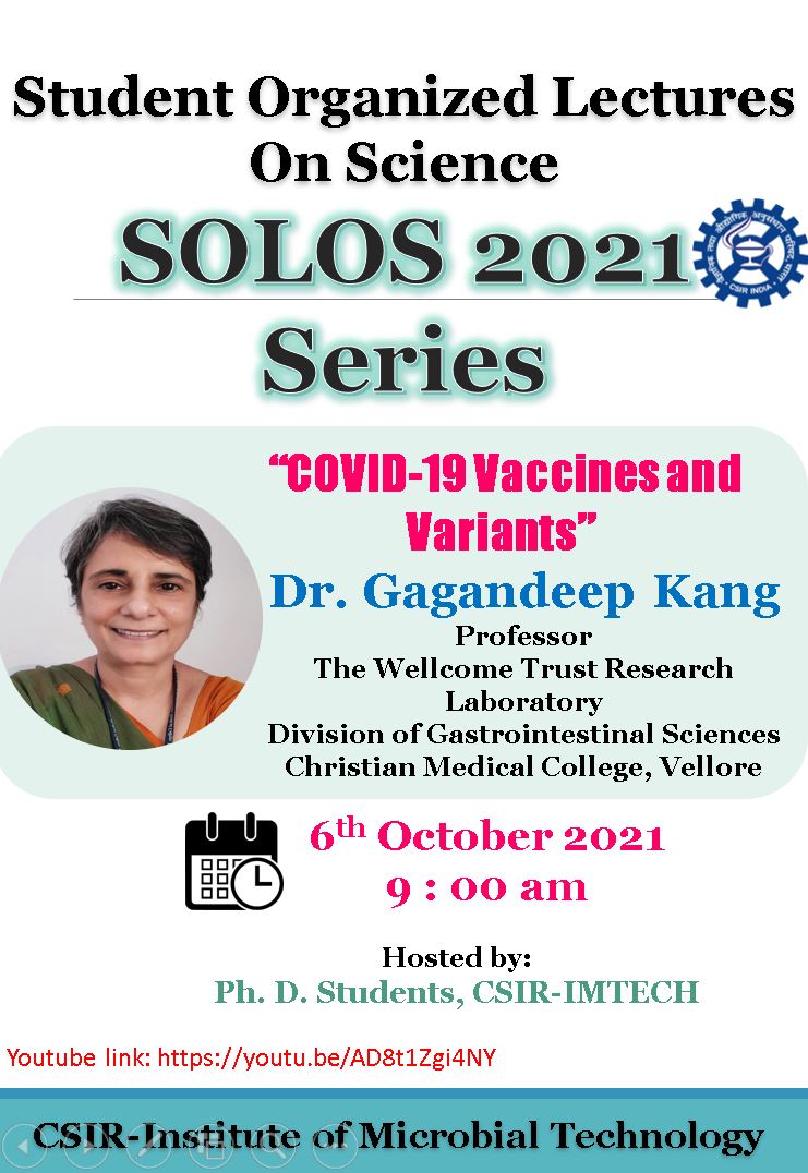 Student Organized Lectures On Science SOLOS 2021 Series