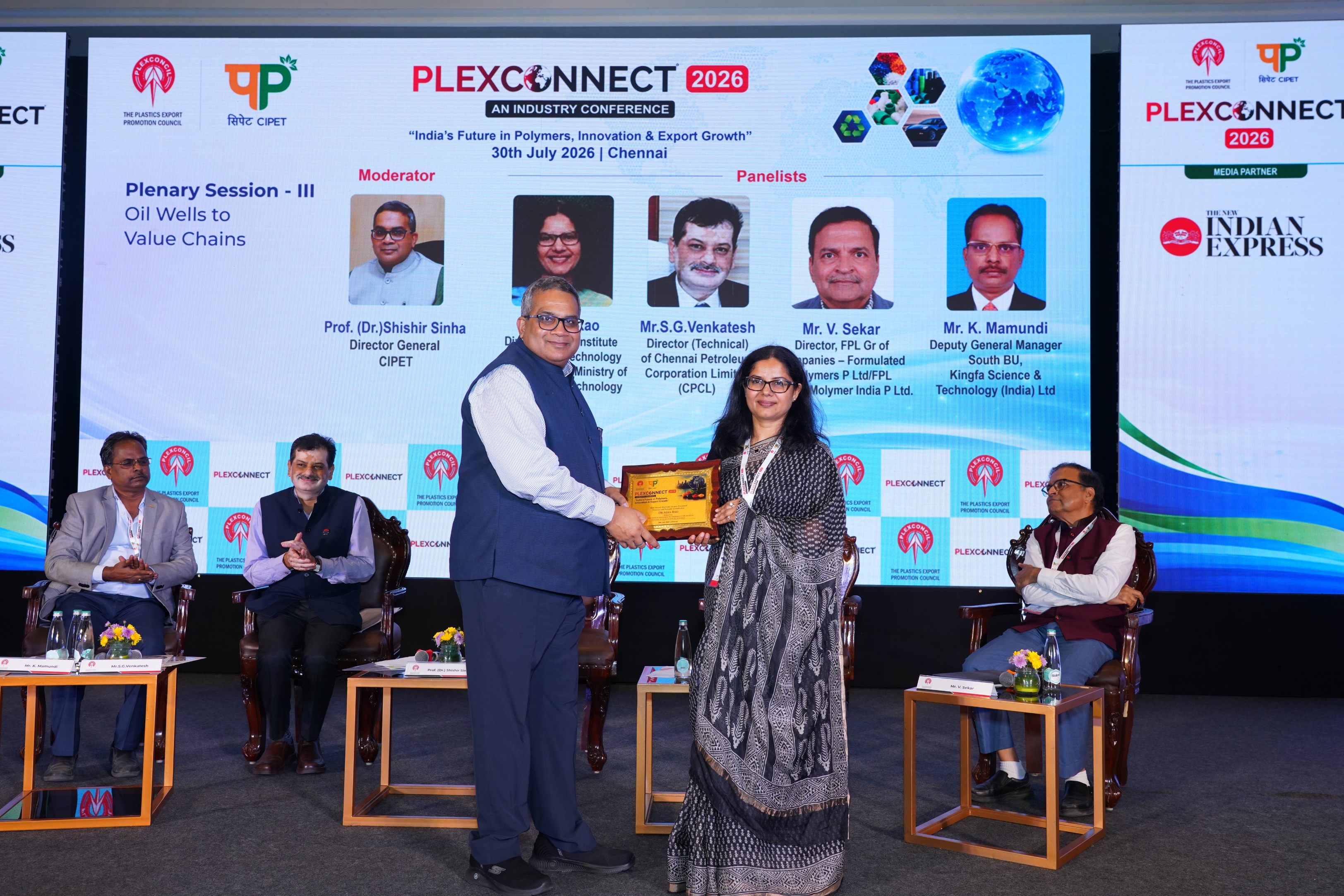 Dr Alka Rao, Director, CSIR-IMTECH, participated as a panellist in the plenary session “Oil Wells to Value Chains” at PLEXCONNECT2026