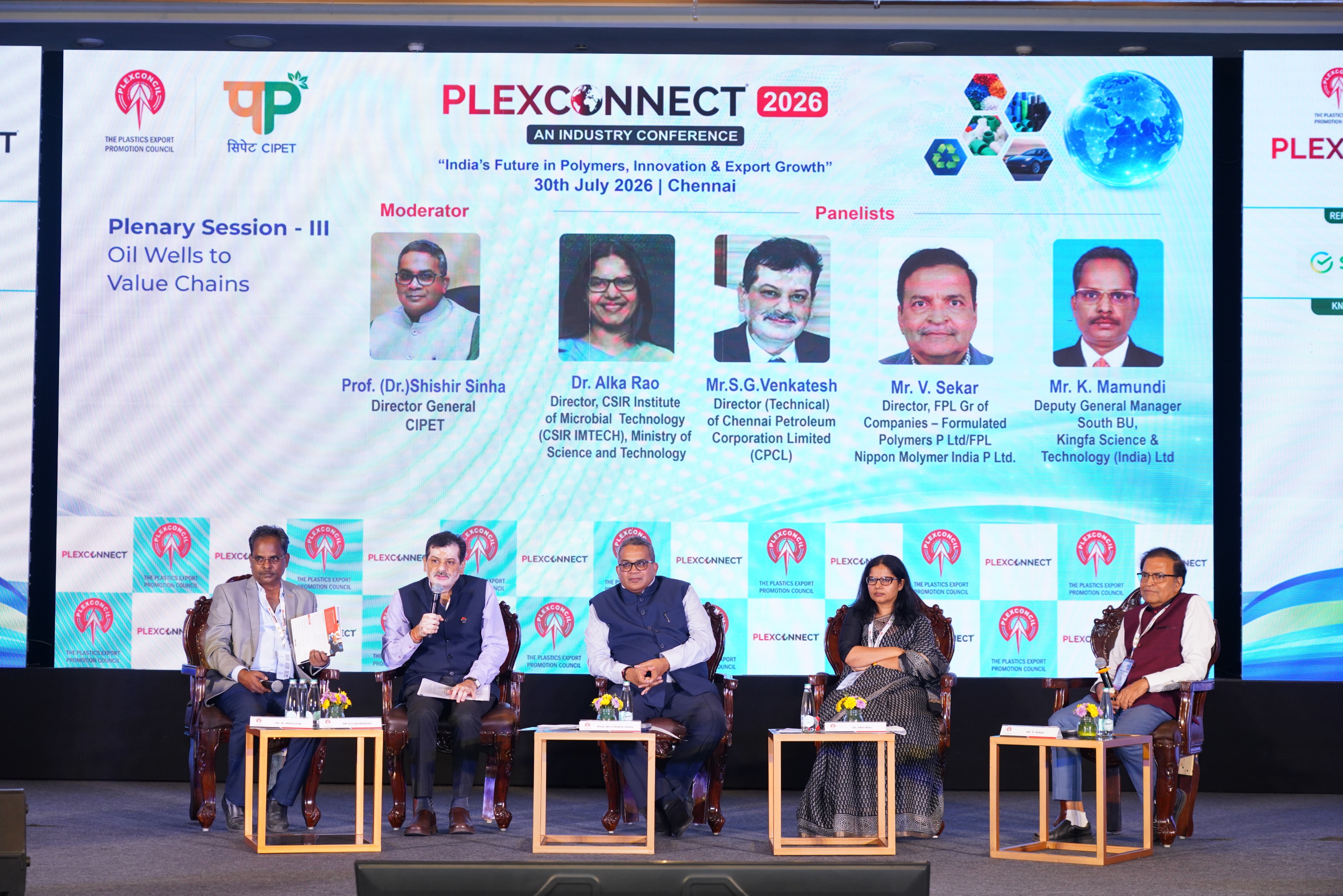 Dr Alka Rao, Director, CSIR-IMTECH, participated as a panellist in the plenary session “Oil Wells to Value Chains” at PLEXCONNECT2026